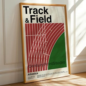 Track & Field Poster, Athletics Print, Running Wall Art, Track Athlete Gift, Minimalist Decor, Bedroom Print, Motivational Running Poster