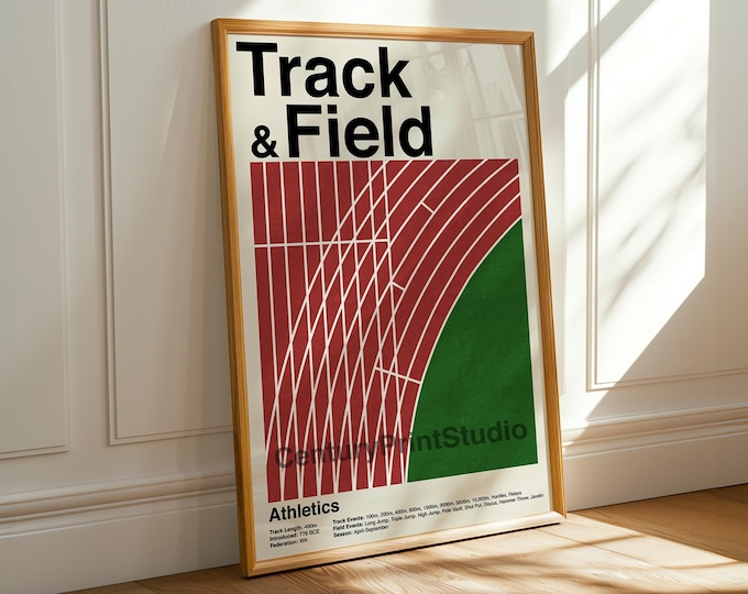 Track & Field Poster | Athletics Print, Minimalist Running Wall Art
