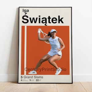 Iga Świątek Poster, Tennisdruck, Roland Garros Art, Nadal Tenniskunst, Minimalistisches Poster, Sportposter, Tennisdekor, Sport Schlafzimmerdruck