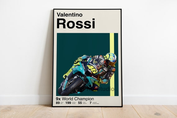 Valentino Rossi Poster, 16 X 24 Motogp Yamaha Minimalist, Mid-century  Modern Print, Wall Art DIGITAL DOWNLOAD 