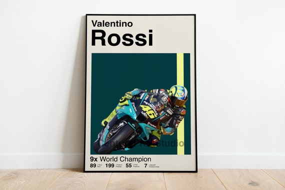 ヴァレンティーノ・ロッシのポスター、MotoGPヤマハのミニマリスト