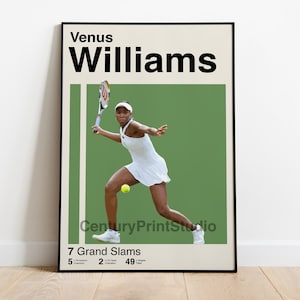 Venus Williams Poster, Tennis Print, Willimas sisters Print, Wimbledon Art, Minimalist Poster, Tennis Gift, King Richard Sports Bedroom Art