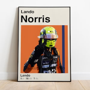 Lando Norris F1 Poster, 16 x 24 McLaren Print, Formula One Minimalist, F1 Fan Gift, Motorsport Poster, Formula 1 Wall Art -DIGITAL DOWNLOAD-