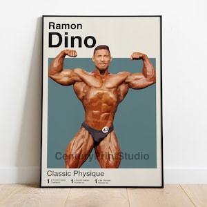 Ramon Dino Poster, Body Building Druck, Mr.Olympia Poster, Minimalistischer Druck, Gym Art, Gewichtheben, Sport Schlafzimmer Poster,
