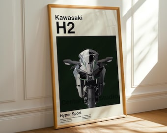 ポスター tap Kawasaki ZX6R Sportbike Poster, Modern Motorcycle Wall Art - Etsy