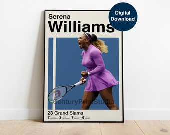 Serena Williams Poster, Tennis Print, Tennis Poster, Minimalist Poster ...
