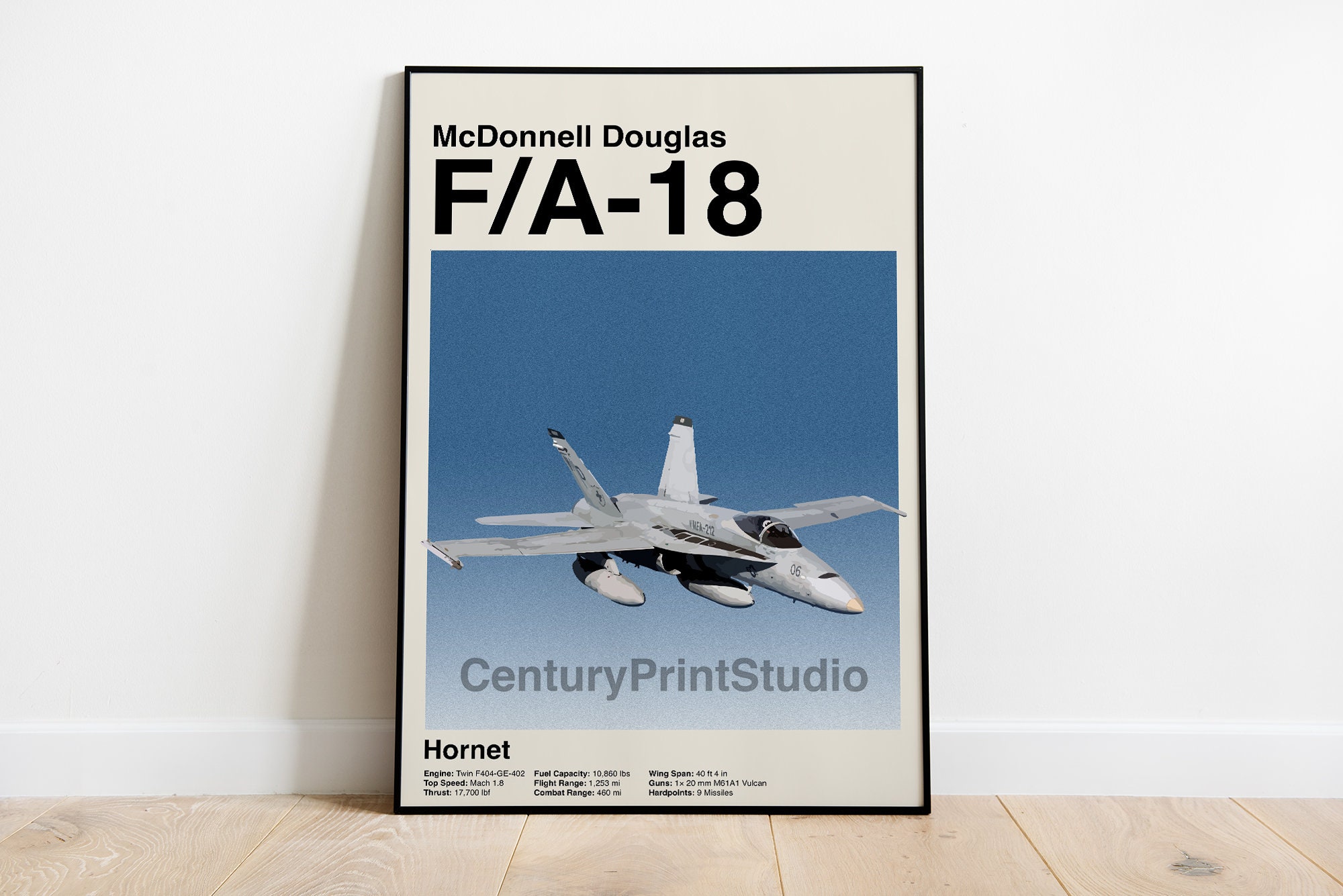 F/A-18 Fighter Jet Poster, Mid-century Modern Plane Print - Etsy