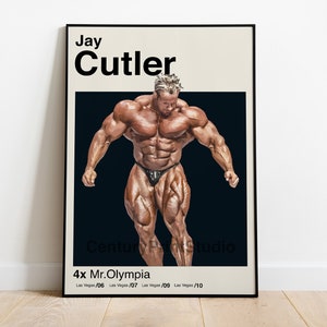 Póster de Jay Cutler, póster de culturismo, póster de Mr.Olympia, impresión minimalista, impresión de gimnasio, arte mural deportivo