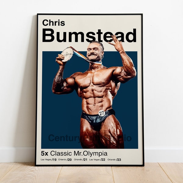 Chris Bumstead Poster, 16 x 24 Body Building Poster, Mr.Olympia Poster, Minimalist Print, Gym Poster, Sport Wall Art  -DIGITAL DOWNLOAD-