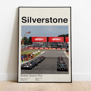 Stampa del circuito di Silverstone F1, regalo per i fan della Formula 1, arte murale sportiva, poster minimalista di corse, arredamento per la casa dedicato al motorsport, opera d&#39;arte sul circuito del Gran Premio
