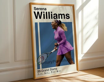 Serena Williams Tennis Art Print, Minimalist Sports Decor