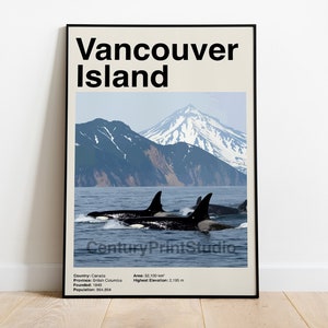 Vancouver Island Poster, 16 x 24 Minimalist Canadian, Mid-Century Modern Print, Wall Art  -DIGITAL DOWNLOAD-