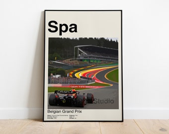 Spa Poster, 16 x 24 Spa Francorchamps Print, Belgian Grand Prix, Formula 1 Art, Sports Print, F1 Fan Gift, Bedroom Print -DIGITAL DOWNLOAD-