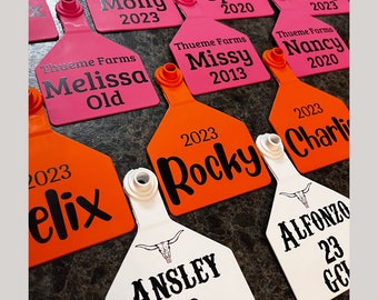 Custom cattle ear tags - personalized stockman eartags - Ask about bulk pricing - UV Printed, No Vinyl Used