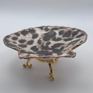 Black & White Leopard Shell Trinket Dish
