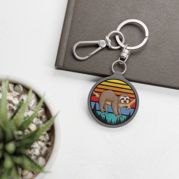 Mountain Sloth Keyring, Gift For Him, Multicolored Key Ring, Silver Tone Purse Tag, Gift For Her, Keyring Clip, Lugage Clip, Back Pack Clip