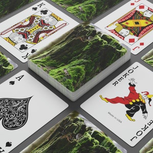 Cartas de póquer: Mossy Stump, Top Side - Shady Side, Euchre, Black Jack, Rummy, Solitaire, 52 Playing Cards, Games Gaming, Spades, Hearts