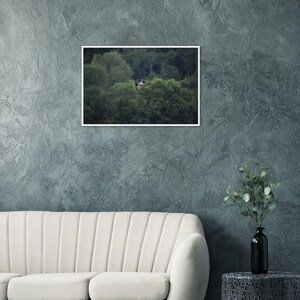 24"x36" - Wood Framed - 250 gsm Museum-Quality Matte Paper : Osprey Catching Sunfish on Wisconsin Lake White frame