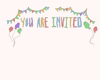 Colorful party themed invitation template