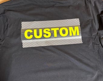 Miner&#39;s Personalized PPE Safety Reflective Short Sleeved Shirt Reflective Striping Hi-Vis Yellow Vinyl