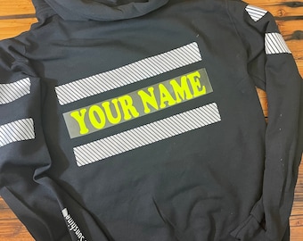 Miner&#39;s Personalized PPE Safety Reflective Hoodie Reflective Striping Hi-Vis Yellow Vinyl