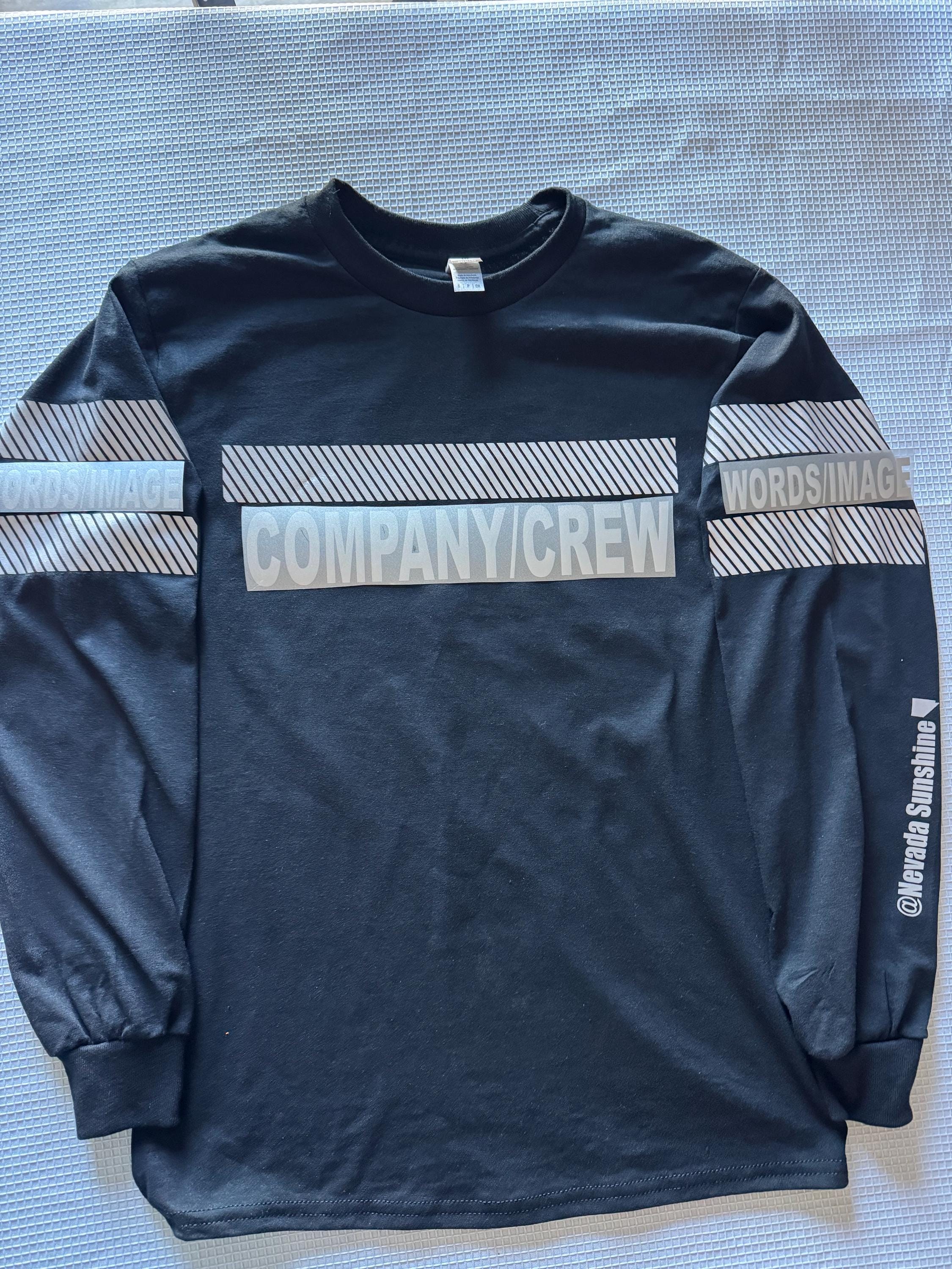 Miner's Personalized PPE Safety Reflective Long Sleeve Shirt Reflective Striping Silver Reflective Vinyl