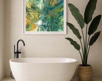 Colorful Abstract Fluid Art Print – Mystic Tides (Digital Download)
