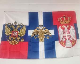 ORTHODOX BROTHERS FLAG-Greek,Serbian,Russian