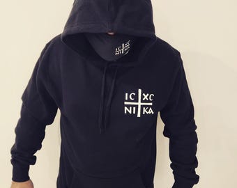 IC XC NIKA Hoodies – Classic Black & Bone | Orthodox Streetwear