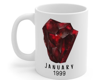 Personalized Crystal Birthstone Ceramic Mug - Gift, Gift Mug, Crystal, Gem, Gemstones, Minerals, Gift, Crystal Lover, Birthstone, Witchy