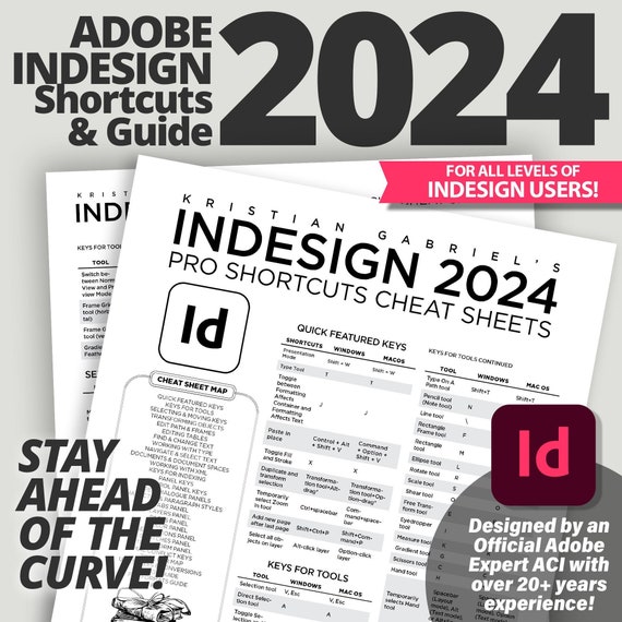 Adobe InDesign 2024 Guide: Shortcuts, AI Tools, File Formats, FAQs - 15-Page PDF, Multi-User Discounts, Digital Download