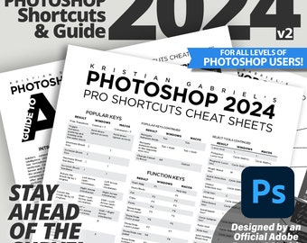 Adobe Photoshop 2024 Cheat Sheet: Complete Guide with Shortcuts, File Formats, AI Tools & FAQs - Instant PDF Download, Adobe Help