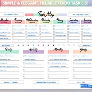 Daily Task Organizer | Task Map | Printable To-Do PDF | Daily Task Tracker | Task Management Tool | Goal-oriented List | Printable Task List