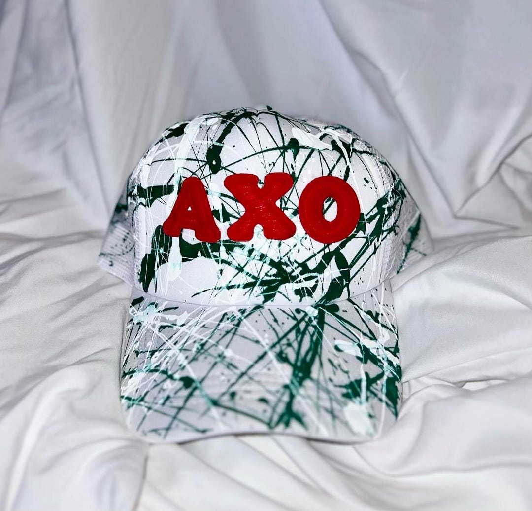 Hand-painted Alpha Chi Omega Trucker Hat - AXO Sorority Gift - Etsy