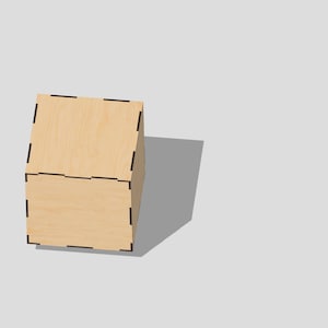 12 inch x 12 inch Cube Box- 1/4 inch dik hout- Laser Cut- Digitaal bestand