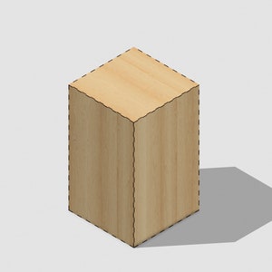Grundlegendes rechteckiges Prisma- 500mm x 300mm x 300mm- 3mm dickes Holz- Laser Cut- Digitale Datei