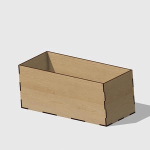 12インチ x 5インチ（厚さ1/8インチ）長方形オープントップボックス