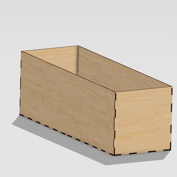 Rectangular Box 450mm x 150mm x 150mm-3mm thick wood- Laser Cut- Digital File