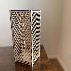 Handmade Elegant Laser Cut Lantern- 300mm x 120mm x 120mm- Laser Cut File- 4mm wood