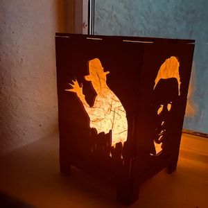 Horror Halloween Movie Laser Cut Lantern- 150mm x 100mm x 100mm- 3mm thick wood- Digital File