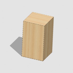 Lasergeschnittene rechteckige Prismenbox - 680 mm x 400 mm x 400 mm - 3 mm dickes Holz - Lasergeschnitten - Digitale Datei