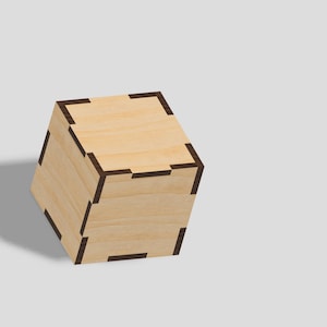 2inch x 2inch Cube Box - 1/8 Zoll dickes Holz - Laser geschnitten - digitale Datei
