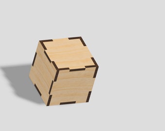 2inch x 2inch Cube Box- 1/8 inch thick wood- laser cut- digital file