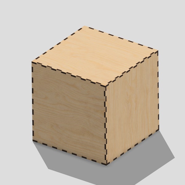 Basic Cube Gift Box- 300mm x 300mm x 300mm, Digital File-Laser Cut, 6mm wood