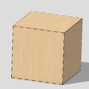 Basic Cube Geschenkbox- 300mm x 300mm x 300mm, Digitaler Download-Laserschnitt- 3mm Holz