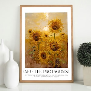 ENFJ Sunflower Poster – The Protagonist MBTI Print – Digital Wall Art png + svg – Personality Type Decor