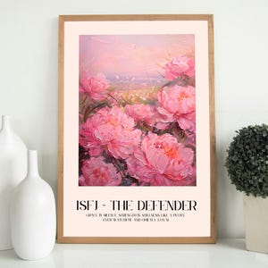 MBTI ISFJ Wall Art | Peony Flower Poster | The Defender Personality Print | png & pdf Download | ifsj Print | SVG File