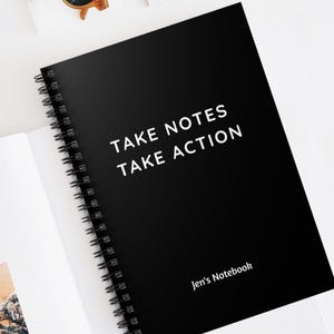 Motivational Notebook, Personalized Journal, Positive Quote, Spiral Bound, Gift for Her, Planner Gift for Students, Writers, Creatives