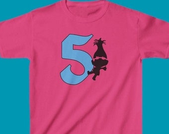 Girls Troll Birthday Shirt, Birthday Number Troll Shirt, Troll Shirt for Girls, Family Matching Birthday Shirt, Trolls Family Shirts