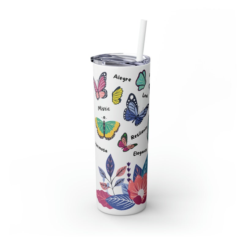 20 Oz. Butterfly Spanish Affirmation Tumbler With Straw and Lid Etsy